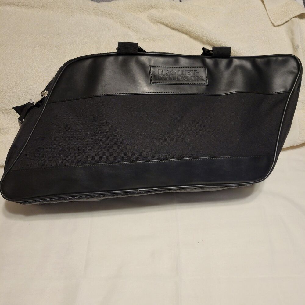 Harley Davidson Logo Luggage Bag Black Saddle Liner Motorcycle Handles Travel